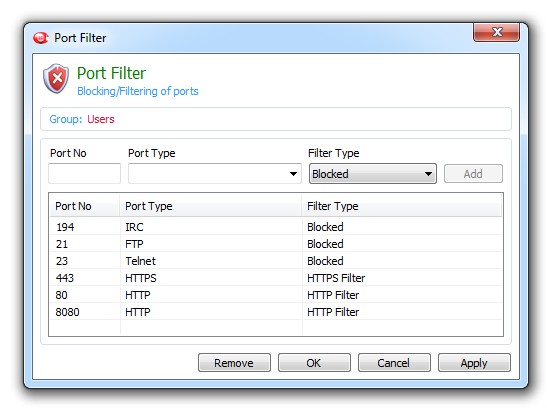 restrict network ports