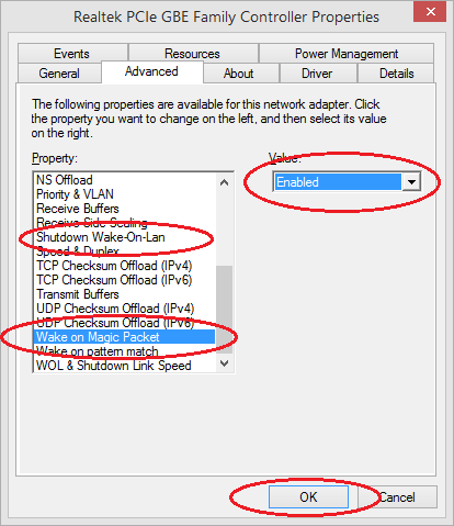 enPowerManager wake on magic packet console.