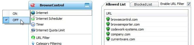 Allow company authorized websites