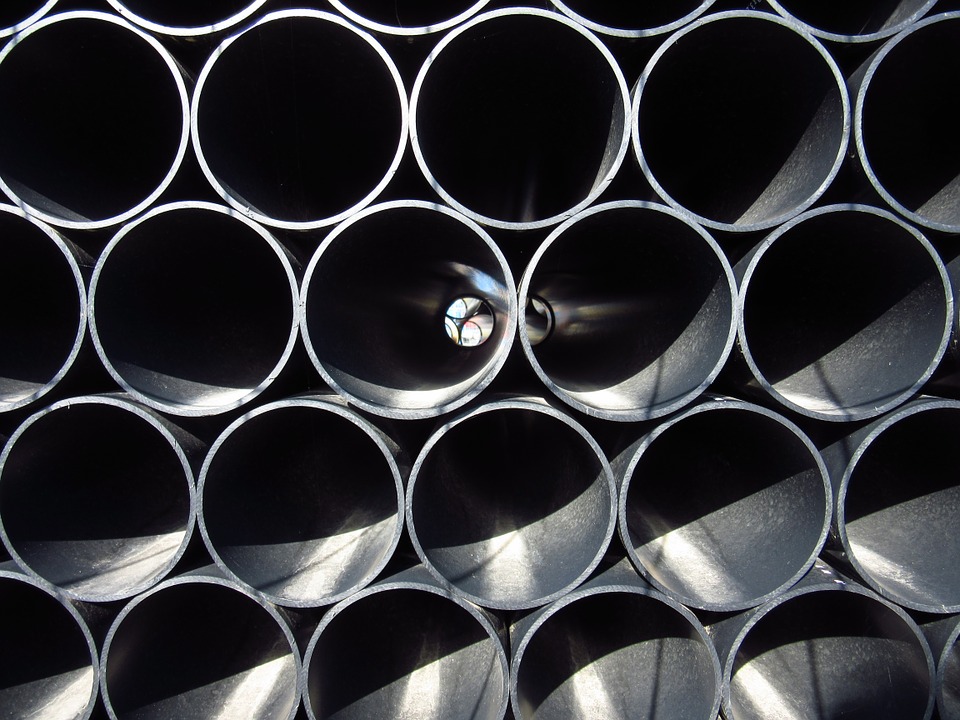 A stack of steel pipes