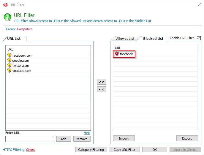 Block Websites by Domain Name