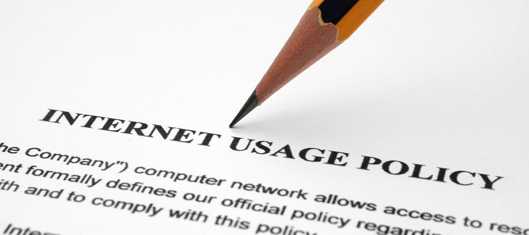 Paper document that says "Internet Usage Policy"