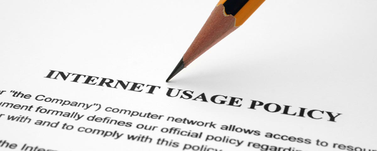 Paper document that says "Internet Usage Policy"