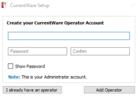 Operator Account Creation