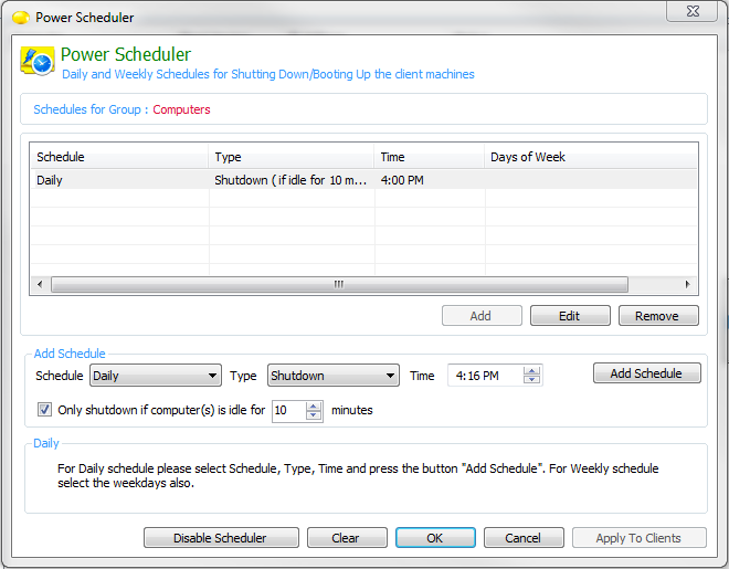 Power Scheduler
