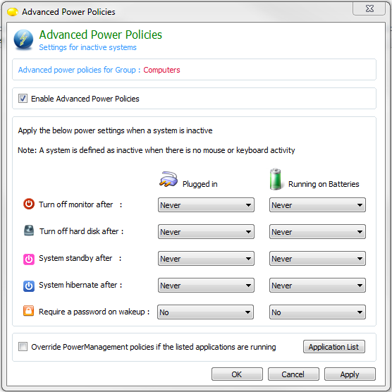enPowerManager Laptop Status