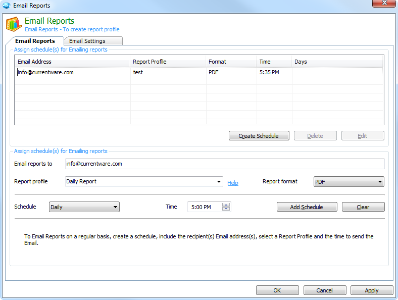 Email Report Scheduler