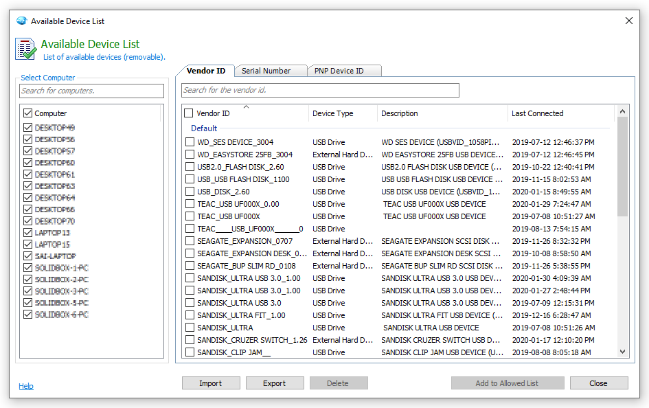 Device List