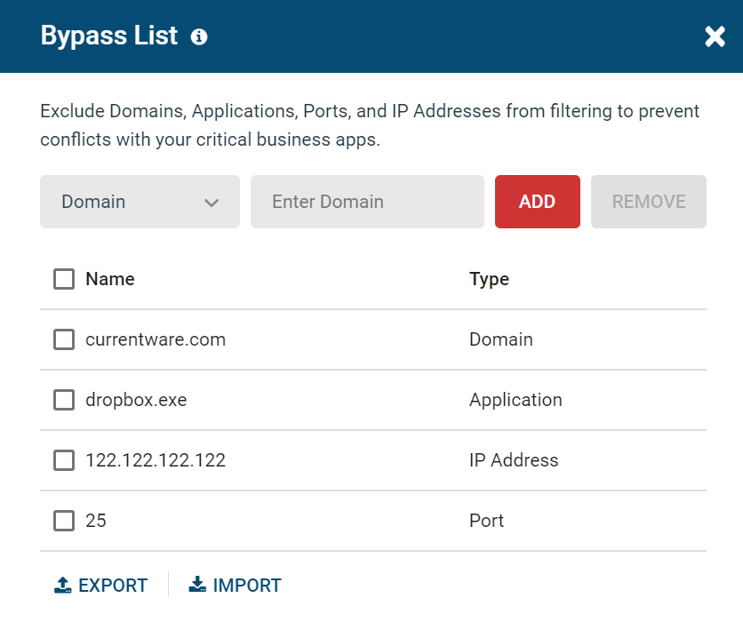 v9 BC Bypass List Advanced HTTPS Bypass list to exempt specific ports, applications, websites, and IP addresses from SSL inspection