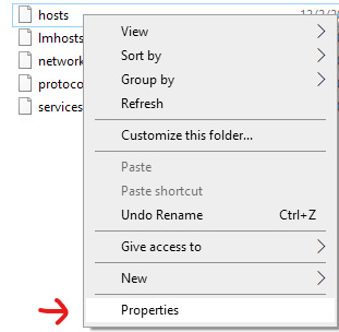 Right-click context menu with "Properties" highlighted