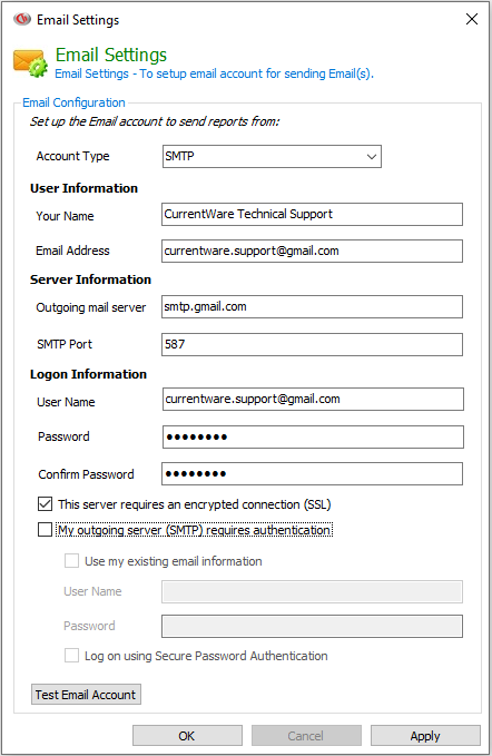 Gmail Email Settings