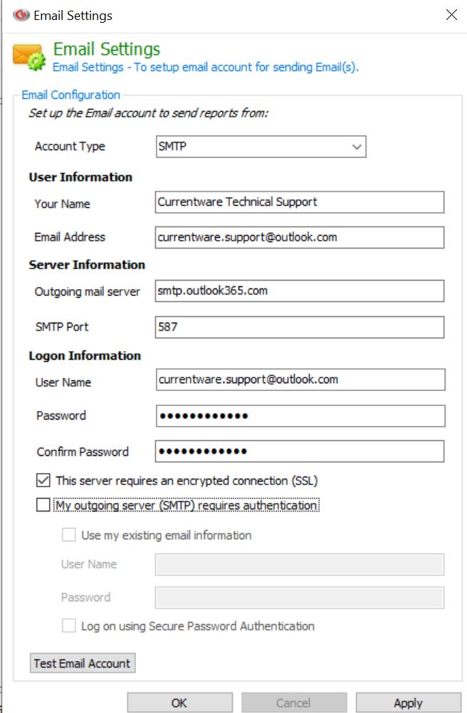 Outlook Settings
