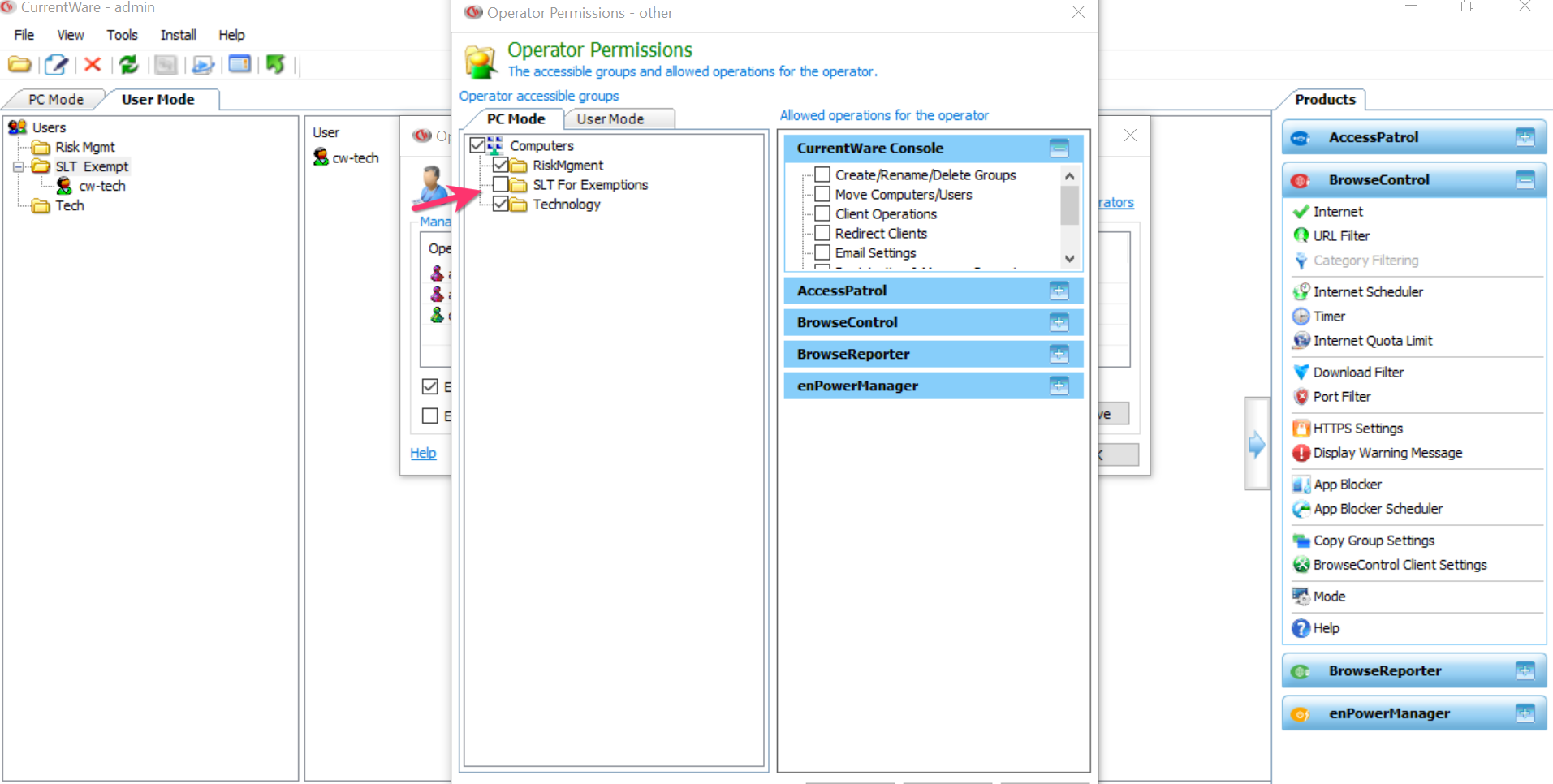Operator Permissions