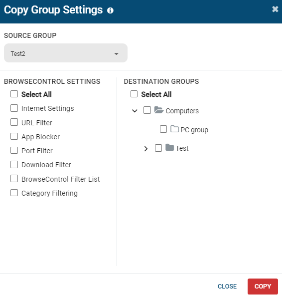 Copy Group Settings