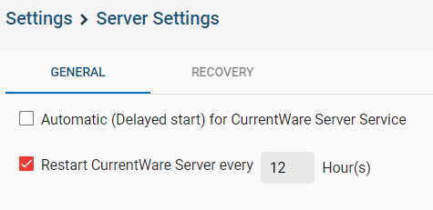 Server Settings