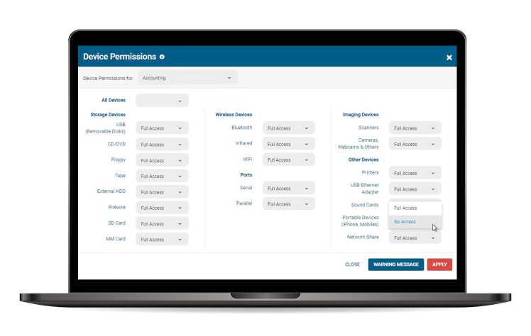 cw_ap_devicepermissions Block Unwanted Peripheral Devices