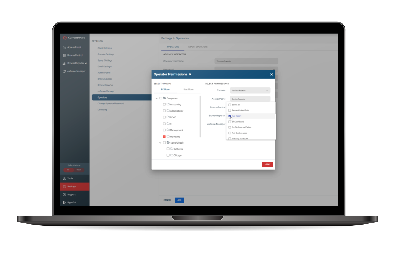 cw_br_consolepermissions Centralized Endpoint Security