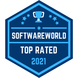 SoftwareWorld top rated 2021 badge
