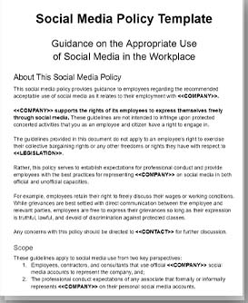 Social media policy template mockup