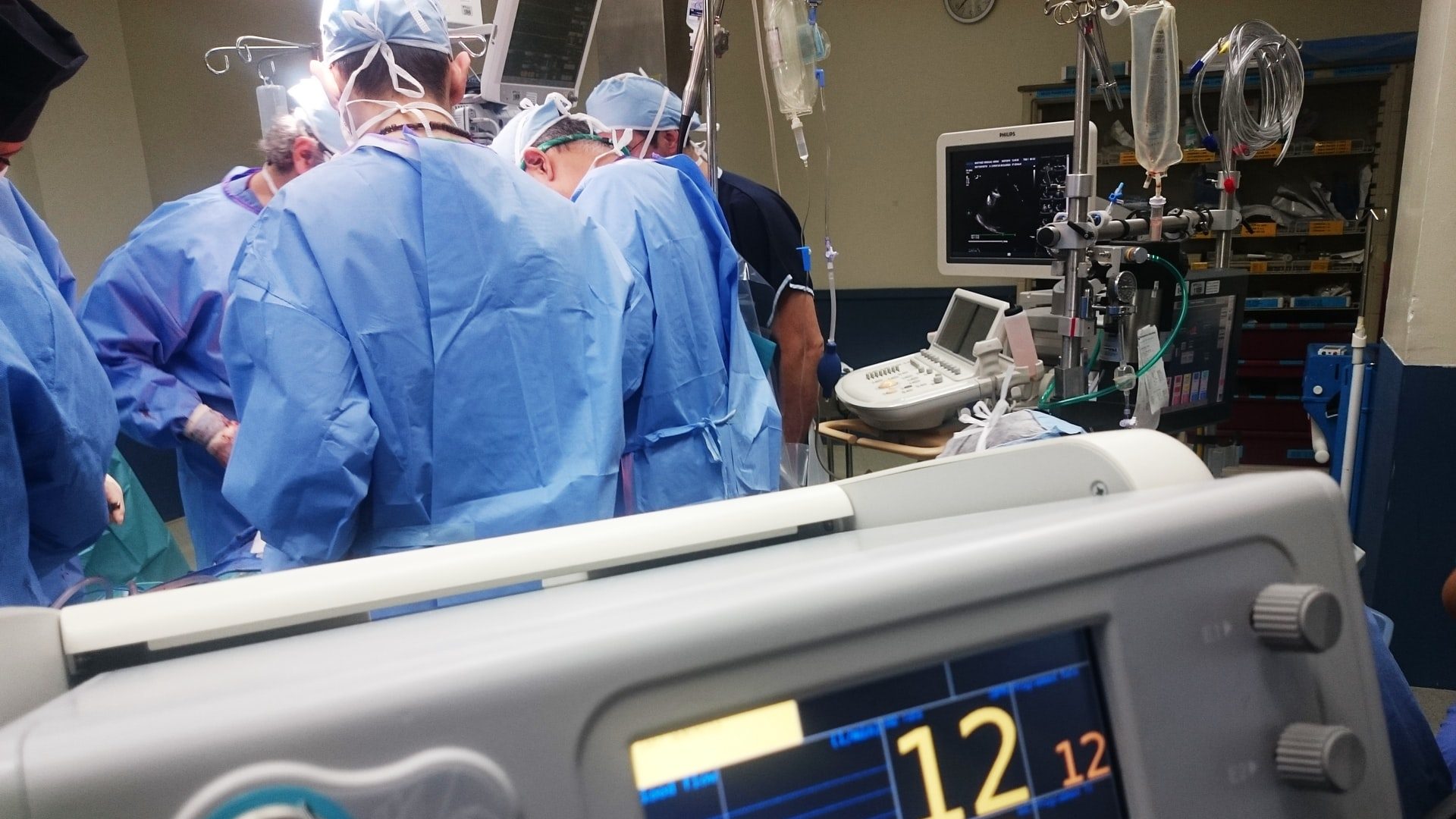 Healthcare providers in an operating room