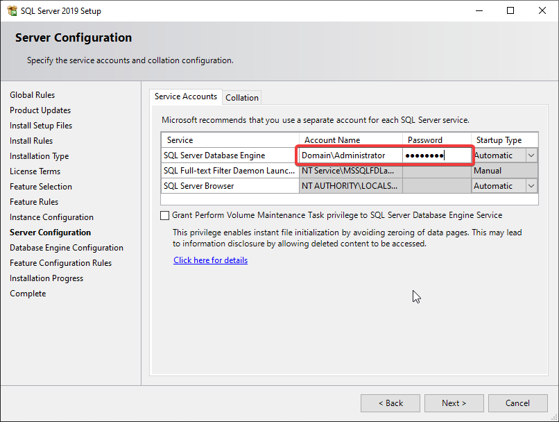 Credential configuration