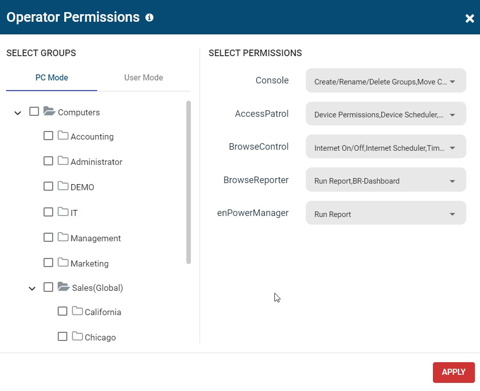 Operator Permissions